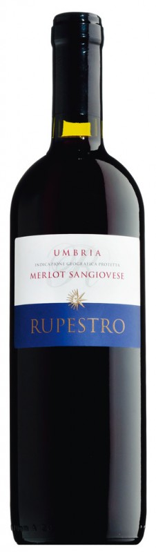 Umbria Rosso IGT Rupestro, roedvin, stal, cardeto - 0,75 l - Flaske