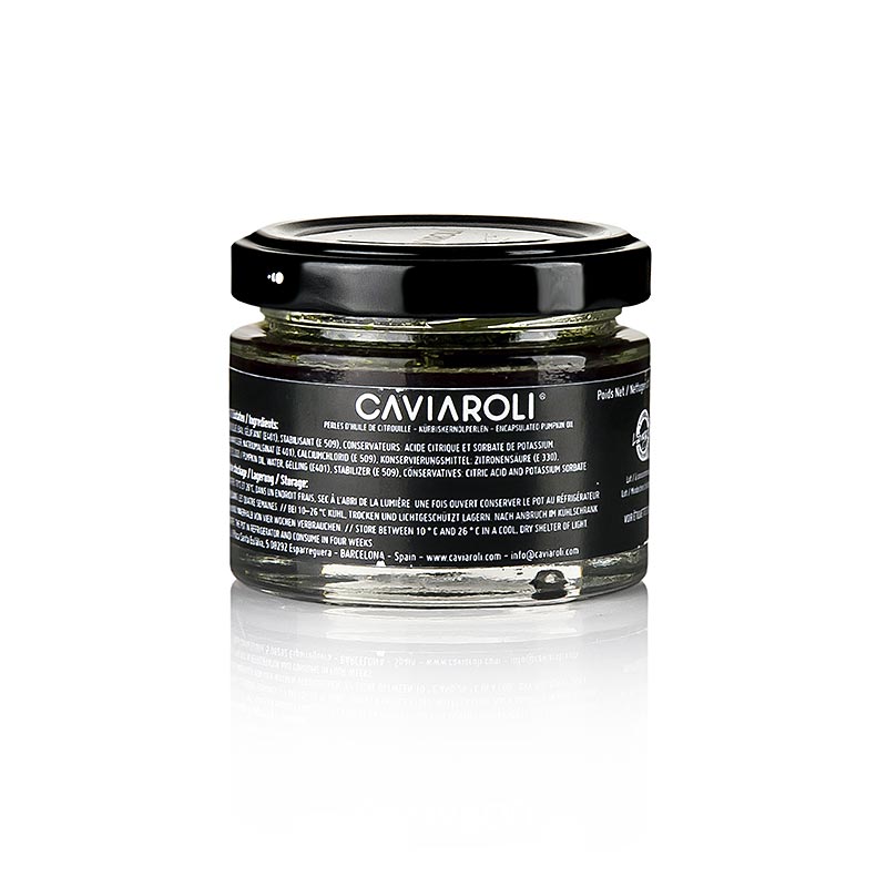 Caviaroli® Kürbiskernölkaviar, mit Kürbiskernöl aus der Steiermark, gelb - 50 g - Glas Caviaroli® Kürbiskernölkaviar, mit Kürbiskernöl aus der Steiermark, gelb - 50 g - Glas