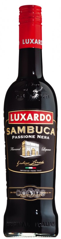 Liquore all`anice di sambuco 38%, Passione Nera, Luxardo - 0,7 litri - Bottiglia