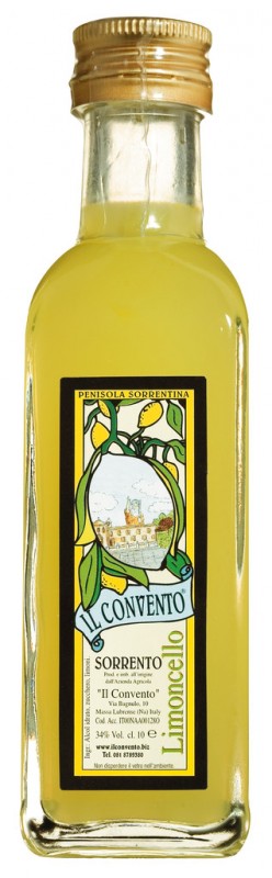 Licor de lima, Limoncello con Limoni di Sorrento IGP, Il Convento - 100ml - Botella