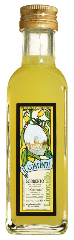 Minuman keras jeruk nipis, Limoncello con Limoni di Sorrento IGP, Il Convento - 100ml - Botol Minuman keras jeruk nipis, Limoncello con Limoni di Sorrento IGP, Il Convento - 100ml - Botol