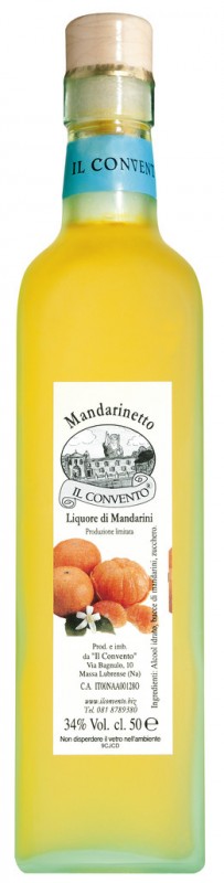 Minuman keras Mandarin, Mandarinetto, Il Convento - 500ml - Botol
