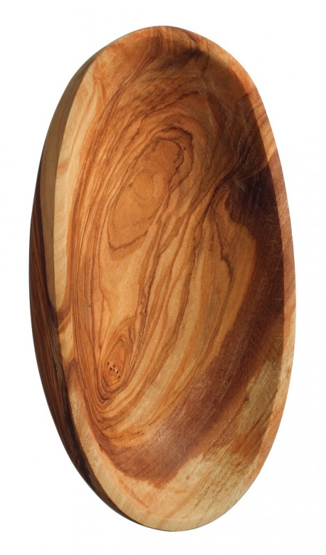 Cuenco de madera de olivo mediano, Cuenco de madera de olivo mediano, Olio Roi - aproximadamente 15 x 9 x 2 cm - Pedazo