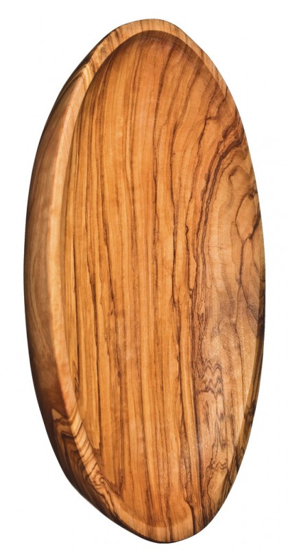 Cuenco de madera de olivo, grande, Cuenco de madera de olivo, grande, Olio Roi - aproximadamente 20 x 12 x 3 cm - Pedazo