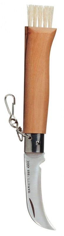 para setas, cuchillo con mango de madera de olivo Funghi, Coltelleria Marietti - 19x2cm - Pedazo