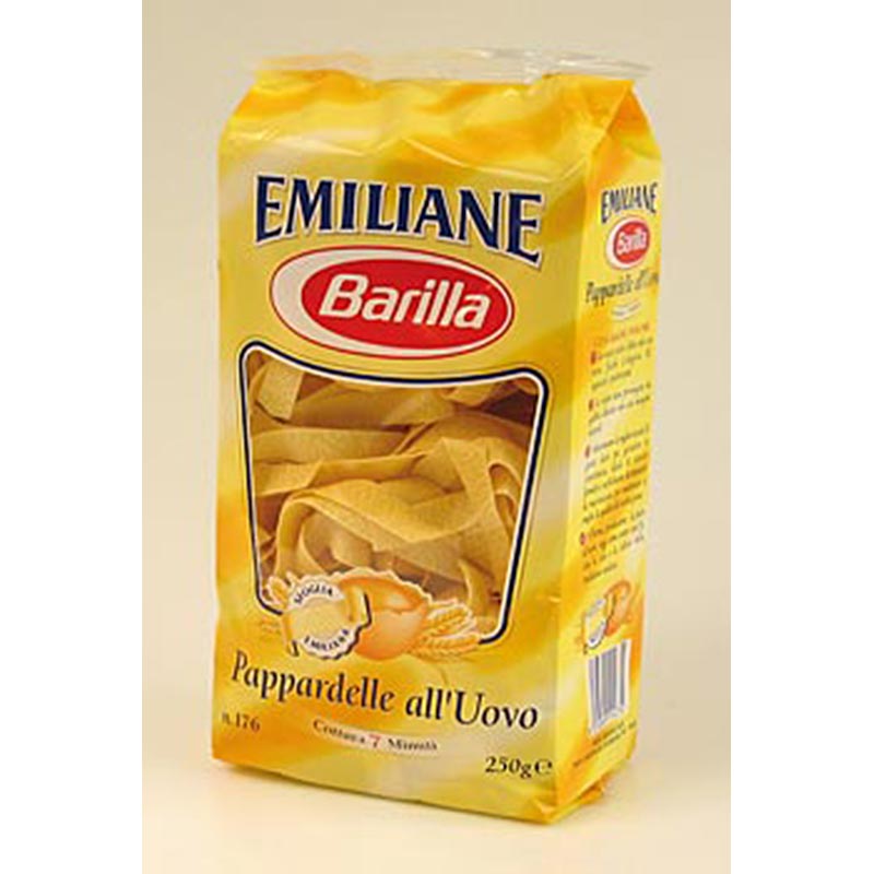 Barilla Pappardelle, mit Ei, breite Bandnudel, No.176 - 250 g - Karton Barilla Pappardelle, mit Ei, breite Bandnudel, No.176 - 250 g - Karton