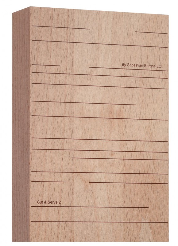Patron de lineas paralelas, de madera de haya, tabla de cortar para queso, rectangular, Sebastian Bergne - 18x12x4,5 cm - Pedazo