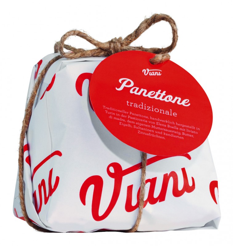Pastel de levadura con pasas y piel de citricos, Panettone tradizionale 300, Viani - 300g - Pedazo