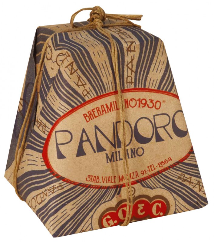 Pandoro Classico, pastel de levadura tradicional, caja de regalo, Breramilano 1930 - 1.000 gramos - Pedazo