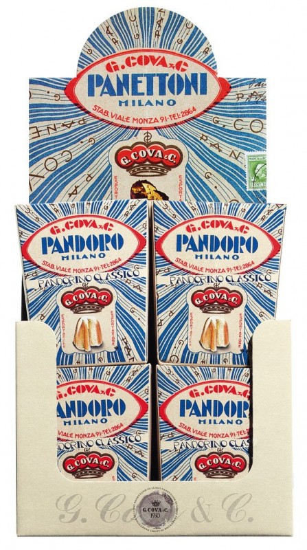 Pandoro piccolo, vetrina, Vetrina Pandoro Classico Mignon, Breramilano 1930 - 12 x 80 g - Schermo