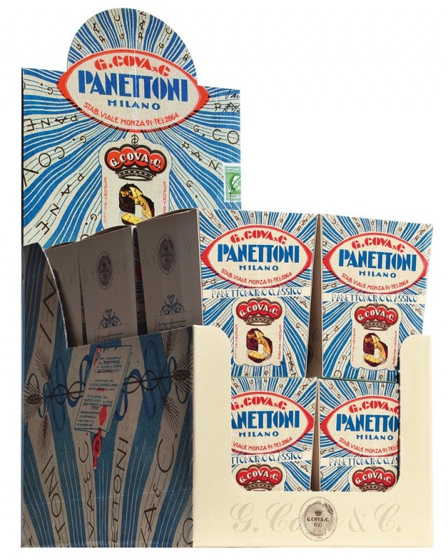 Panettone pequeno, expositor, Panettoncini Classici Mignon Display, Breramilano 1930 - 12x100g - mostrar