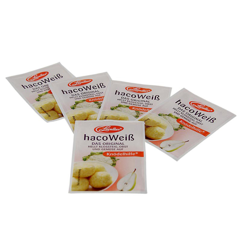 Haco Weiß Knödelhilfe, Kartoffel, Früchte und Gemüse Bleichmittel (5 x 5g) von Lucullus - 5 x 5 g - Tüte