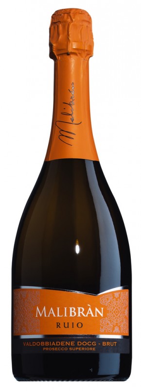 Valdobbiadene DOCG Prosecco Superiore Brut Ruio, vino espumoso, Malibran - 0,75 litros - Botella