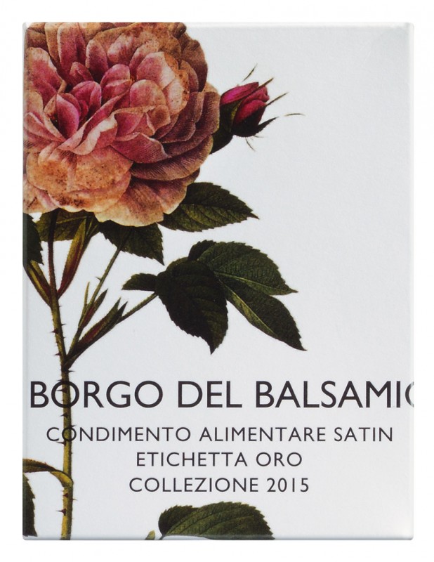 Condimento Alimentare Satin Collezione 2015, Vanhentunut etikkakastike, laatikko, Il Borgo del Balsamico - 100 ml - Pullo