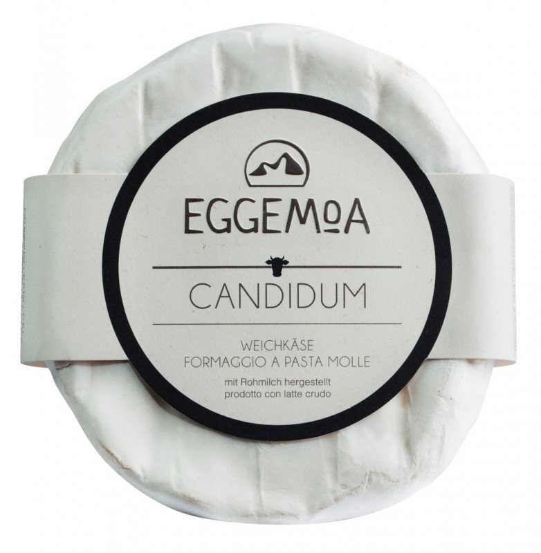 Candidum, queijo de pasta mole feito de leite de vaca cru com mofo branco, Eggemairhof Steiner, EGGEMOA - aproximadamente 250g - kg