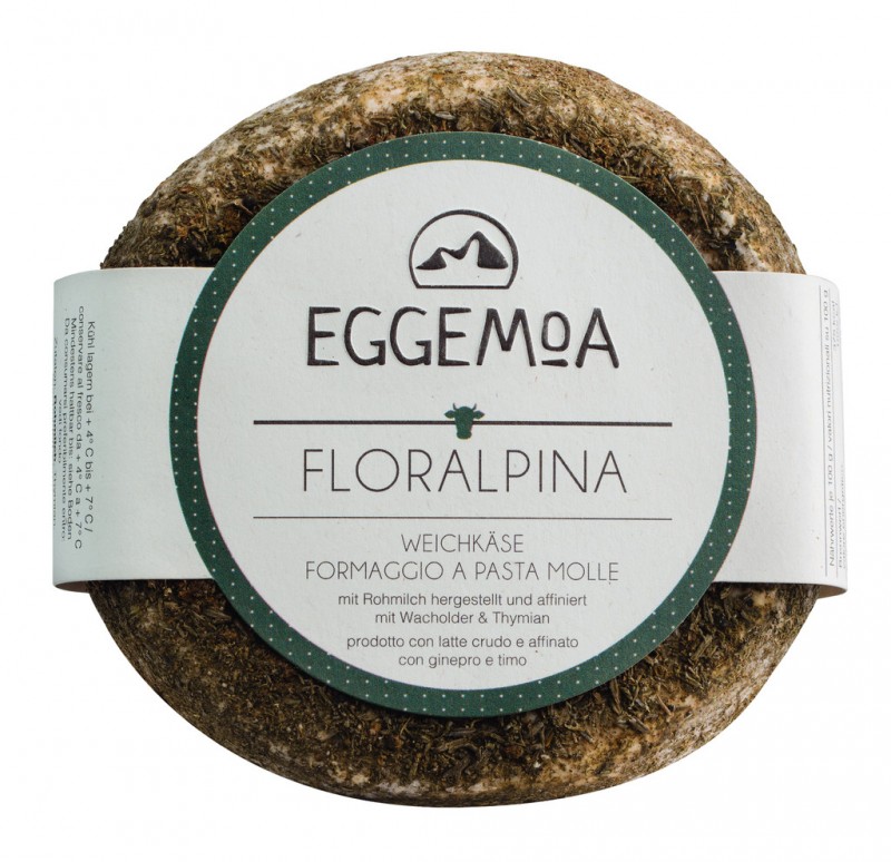 Floralpina, myk ost laget av ra kumelk med krydderskorpe, Eggemairhof Steiner, EGGEMOA - ca 250 g - kg