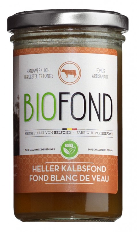 Fond blanc de veau, biologico, brodo di vitello, biologico, Belfond - 240ml - Bicchiere