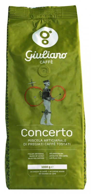 Concerto in grani, chicchi di caffe, Giuliano - 1.000 g - pacchetto
