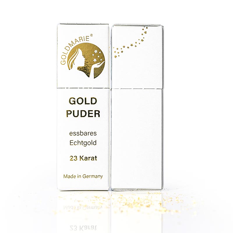 Ouro - espalhador de flocos de folha de ouro Goldmarie, 23 quilates, aproximadamente 0,5-1 mm² - 0,1g - pacote