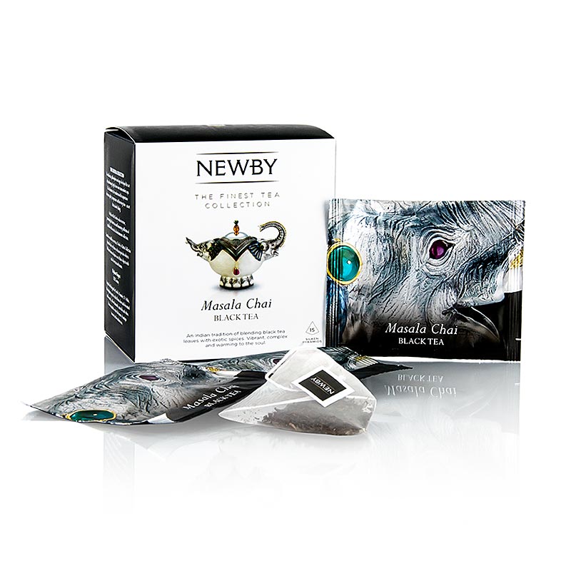 Newby Tea Masala Chai, teh hitam - 37.5g, 15 keping - kadbod