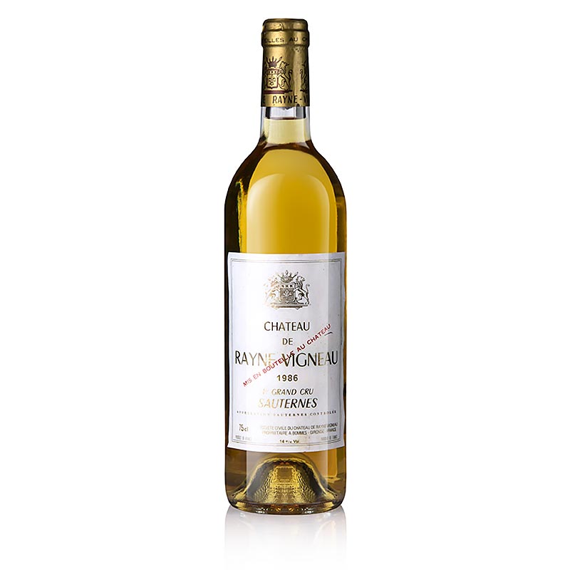1986 Rayne Vigneau, 1er Cru Sauternes, Burdeos, blanco, dulce, 91 WS - 750ml - Botella