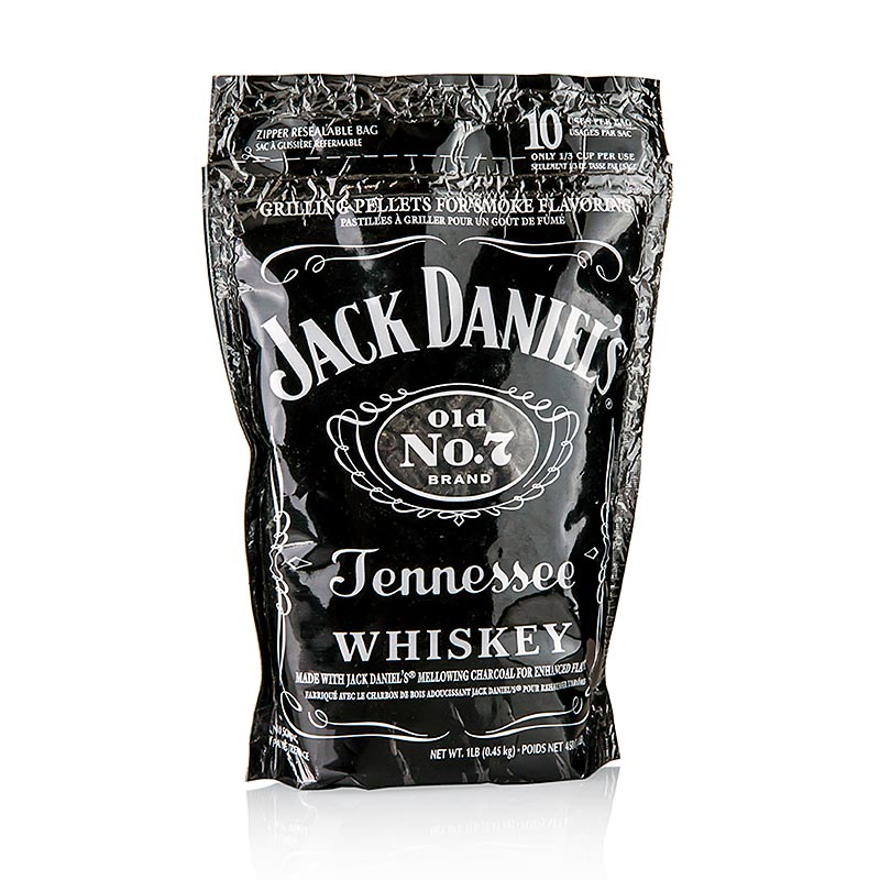 Grill BBQ - savupelletit, jotka on valmistettu Jack Daniel`s Wood Chipsista, viskitynnyritammesta - 450 g - laukku
