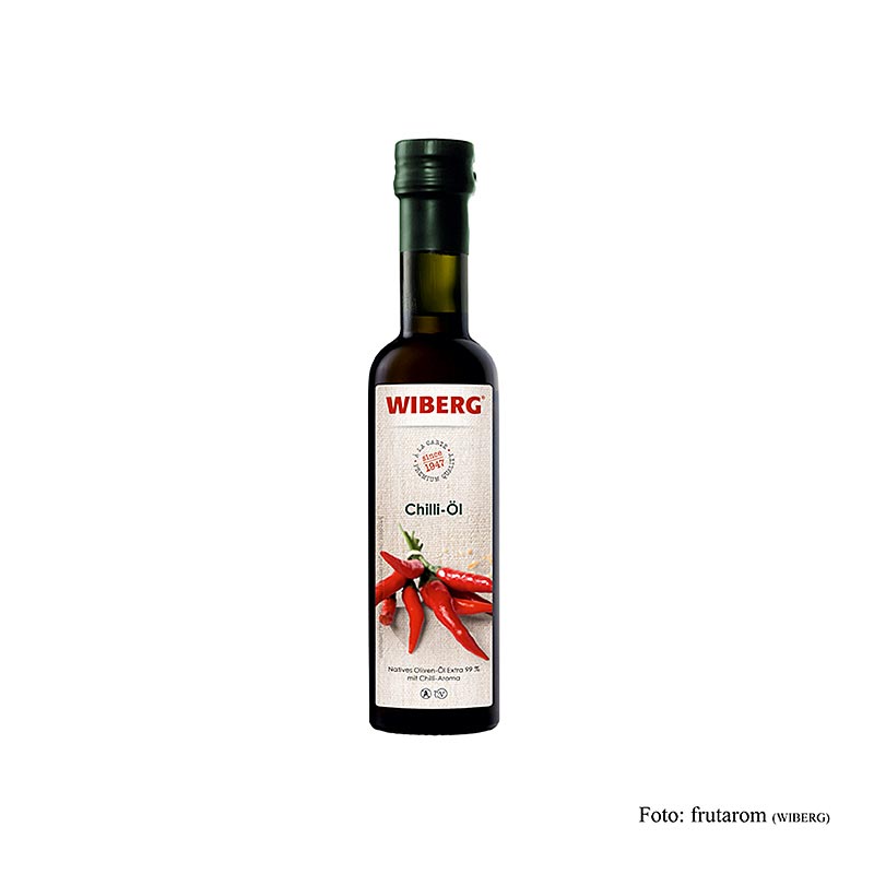 Wiberg chili oil, aceite de oliva virgen extra 99% con aroma a chili - 250ml - Botella