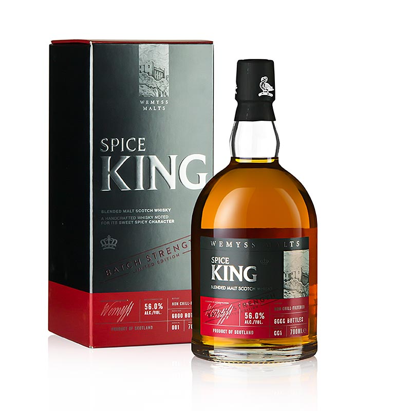 Whisky de malta mezclado Wemyss, Spice King, concentracion en barrica, 58% vol., Escocia - 700ml - Botella