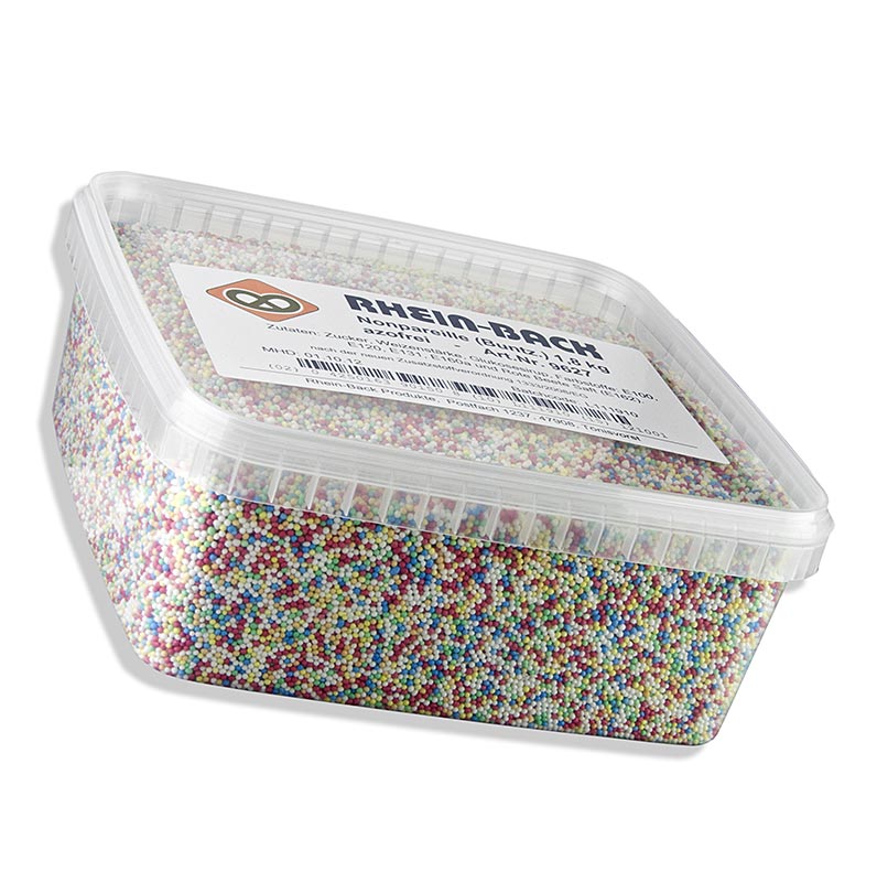 Nonpareille - Liebesperlen, bunte Zuckerstreusel - 1,8 kg - Pe-dose