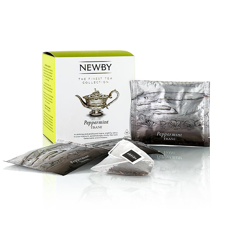 Teh Newby Peppermint, infus, teh peppermint - 30g, 15 buah - Kardus