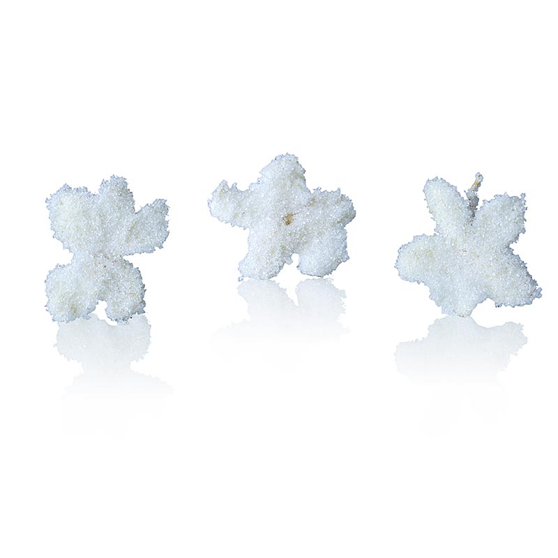 Echte Jasmin-Blüten, weiß, ganz, kandiert, Ø ca. 3cm, essbar, Flor & Flor - 48 g, 24 St - Karton Echte Jasmin-Blüten, weiß, ganz, kandiert, Ø ca. 3cm, essbar, Flor & Flor - 48 g, 24 St - Karton