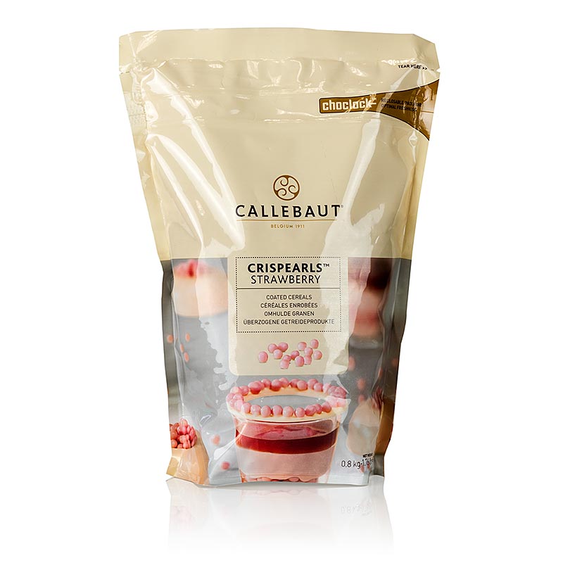 Crispearls, knusprige Perlen mit Kekskern, Erdbeer, Callebaut - 800 g - Beutel Crispearls, knusprige Perlen mit Kekskern, Erdbeer, Callebaut - 800 g - Beutel