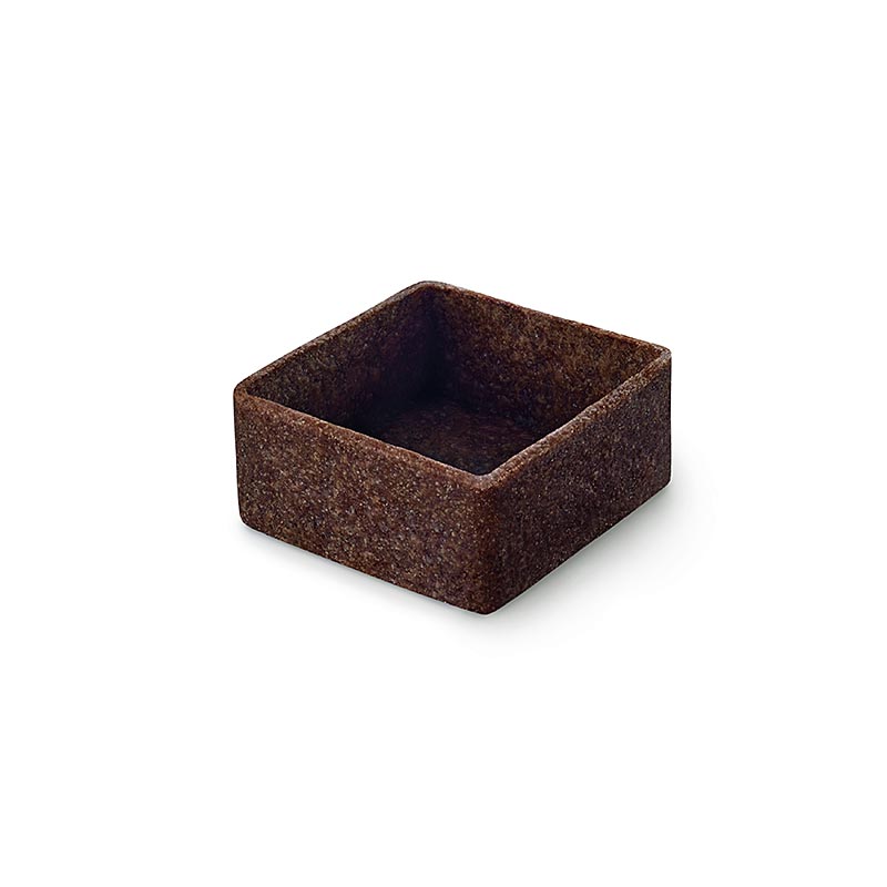 Desserttarteletter - Filigrano, fyrkantig, 3,3 cm, H 1,8 cm, chokladmordeg - 1,485 kg, 225 stycken - Kartong