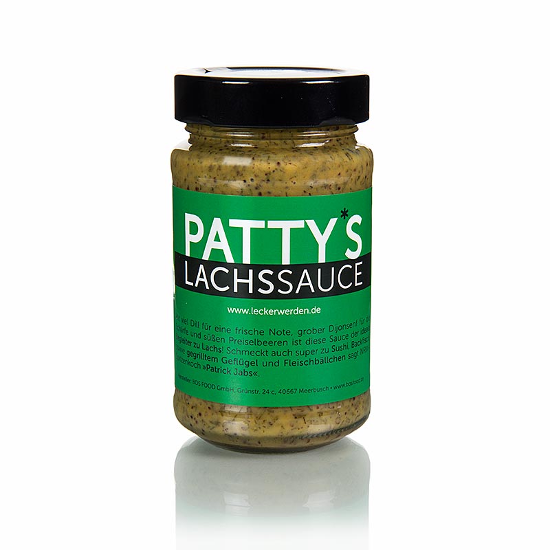 Saus salmon Patty, saus mustard madu dengan dill - 225ml - Kaca