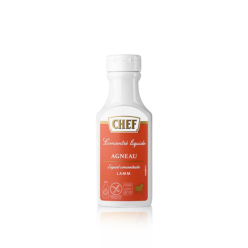 CHEF Premium concentrato - brodo di agnello, liquido, per circa 6 litri - 200 ml - Bottiglia in polietilene