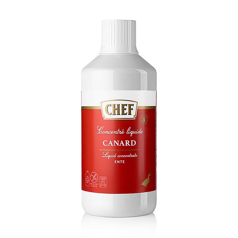 CHEF Premium concentrato - brodo d`anatra, liquido, per circa 6 litri - 1 litro - Bottiglia in polietilene