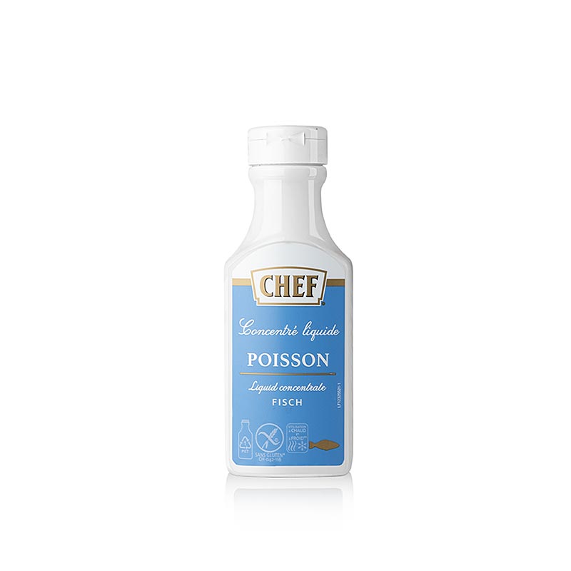 CHEF Premium concentrado - caldo de peixe, liquido, para aproximadamente 6 litros - 200ml - Garrafa PE CHEF Premium concentrado - caldo de peixe, liquido, para aproximadamente 6 litros - 200ml - Garrafa PE
