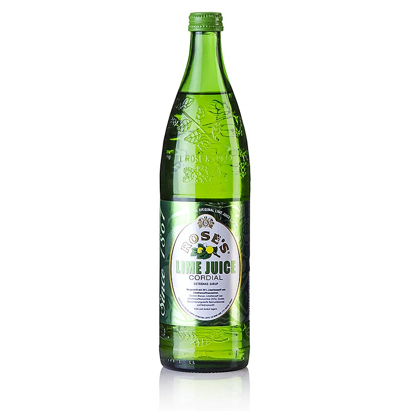 Lime Juice, Limettensirup, Roses - 750 ml - Flasche Lime Juice, Limettensirup, Roses - 750 ml - Flasche