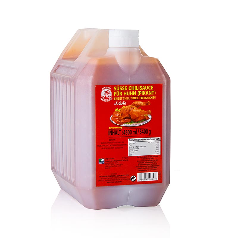 Salsa al peperoncino per pollame, Etichetta Oro, Cock Brand - 4,5 litri - contenitore