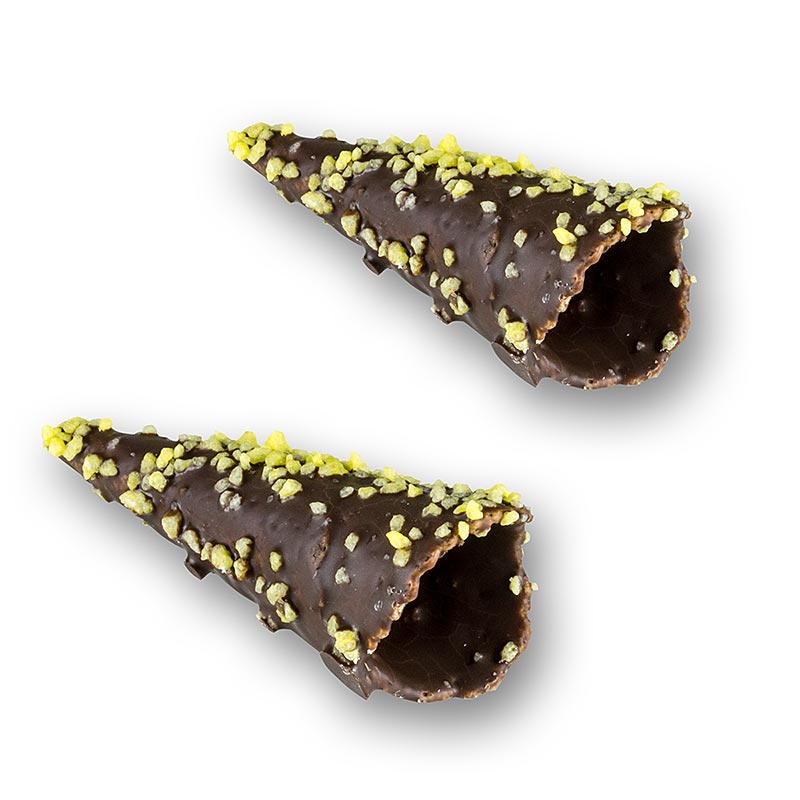 Mini-Hörnchen Gold, mit dunkler Schokolade & Zitronenkrokant, Ø 2,5x7,5cm - 1,62 kg, 180 St - Karton