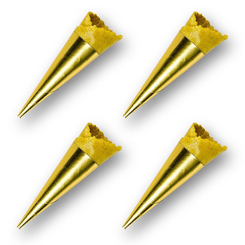 Mini-Hörnchen - Waffelcornets, Curry, ø 3cm, 7cm lang - 864 g, 180 St - Karton Mini-Hörnchen - Waffelcornets, Curry, ø 3cm, 7cm lang - 864 g, 180 St - Karton