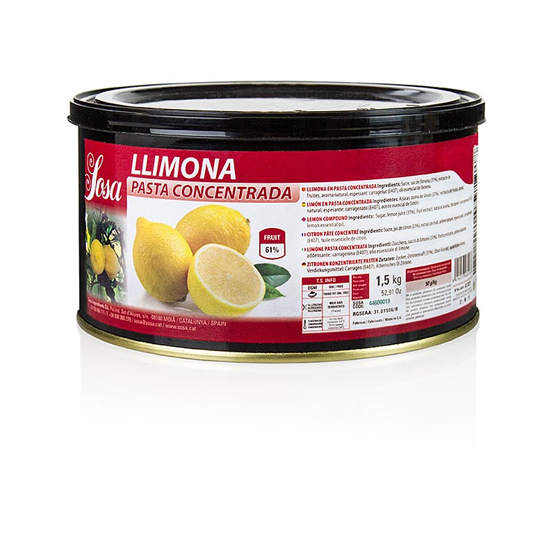 Pasta Sosa - lemon - 1,5kg - Bisa