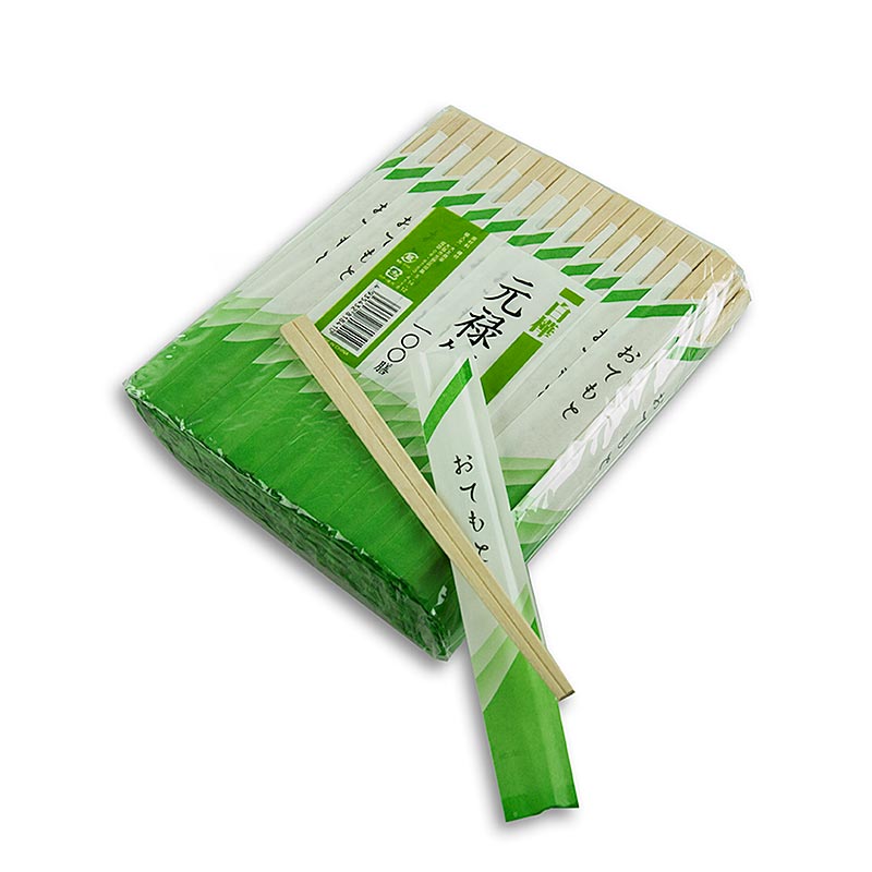 Shkopinj per sushi njeperdorimesh, te bere prej druri, 20 cm te gjate - 100 cope - flete metalike