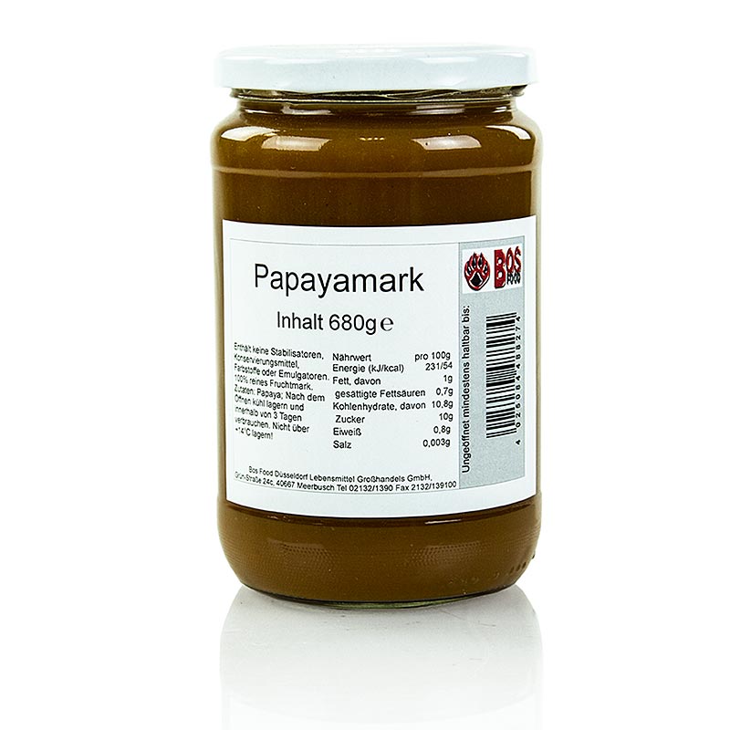 Papayapure / fruktkott, fint silad - 680 g - Glas