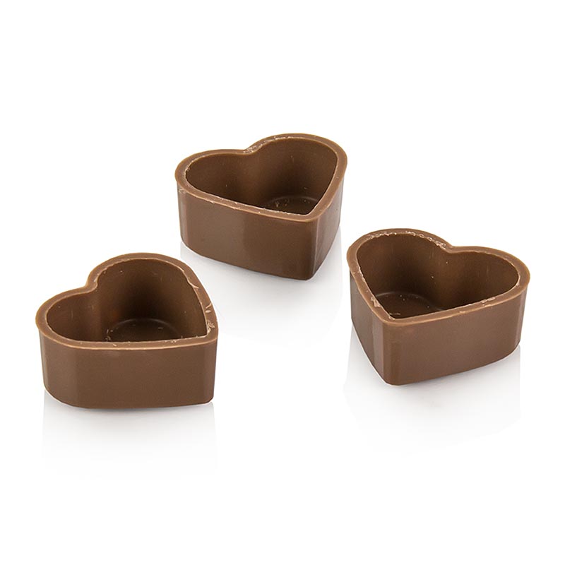 Choklad - Hjartformade brickor, mjolkchoklad, 29 x 33 x 13 mm h, Laderach - 2.352 kg, 784 stycken - Kartong