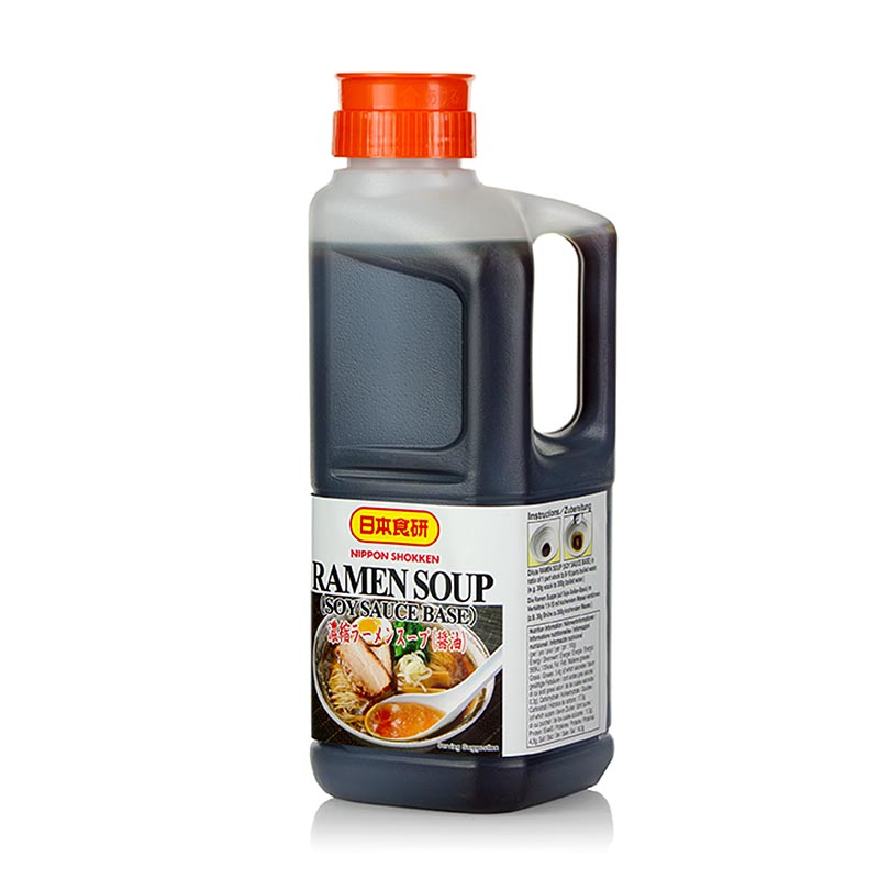 Base per zuppa di ramen, aroma di salsa di soia, Nihon Shokken - 1,68 litri - Bottiglia in polietilene