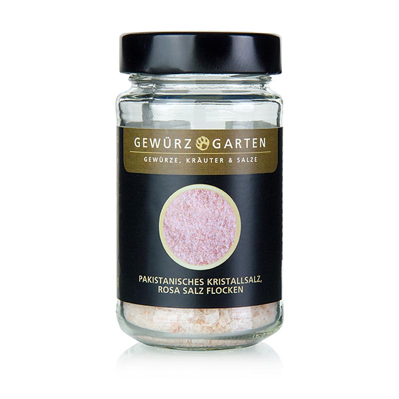 Sal cristalina pakistani Spice Garden, escamas de sal rosa - 100 gramos - Vaso