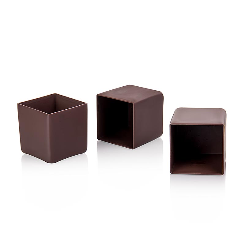 Cubo de forma de chocolate, escuro, 41 x 41 mm, Michel Cluizel (23130) - 600g, 40 pecas - Cartao