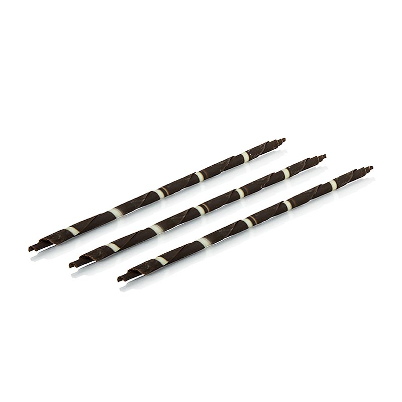 Charutos de Chocolate - Lapis XL, listras escuras / brancas, 20 cm, Mona Lisa - 900g, 115 pecas - Cartao