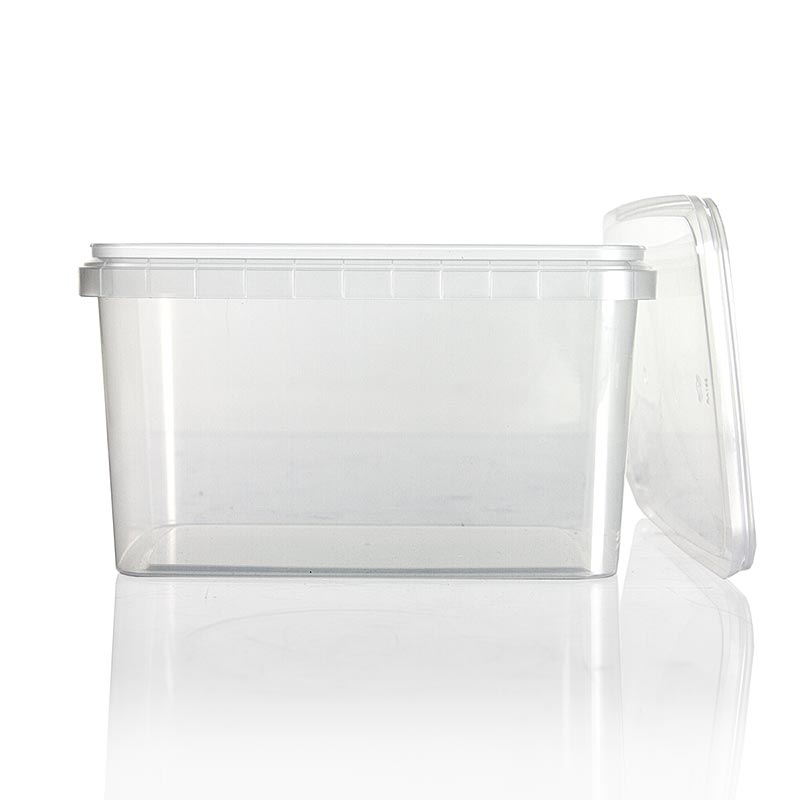 Tarro de plastico RectAcup, rectangular, con tapa, 191 x 128 x 160 mm, 1800 ml - 1 pieza - Perder